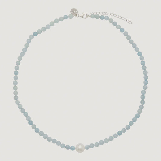 Najo - Sunset Aquamarine & Pearl Necklace