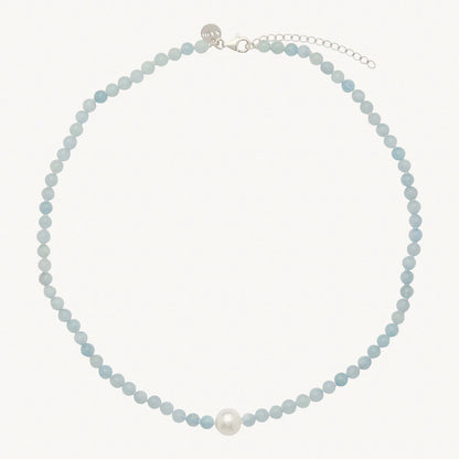 Najo - Sunset Aquamarine & Pearl Necklace