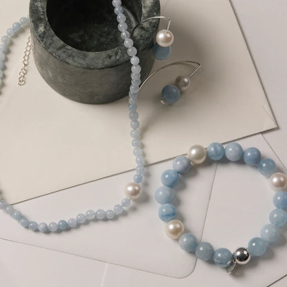 Najo - Sunset Aquamarine & Pearl Necklace