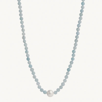 Najo - Sunset Aquamarine & Pearl Necklace