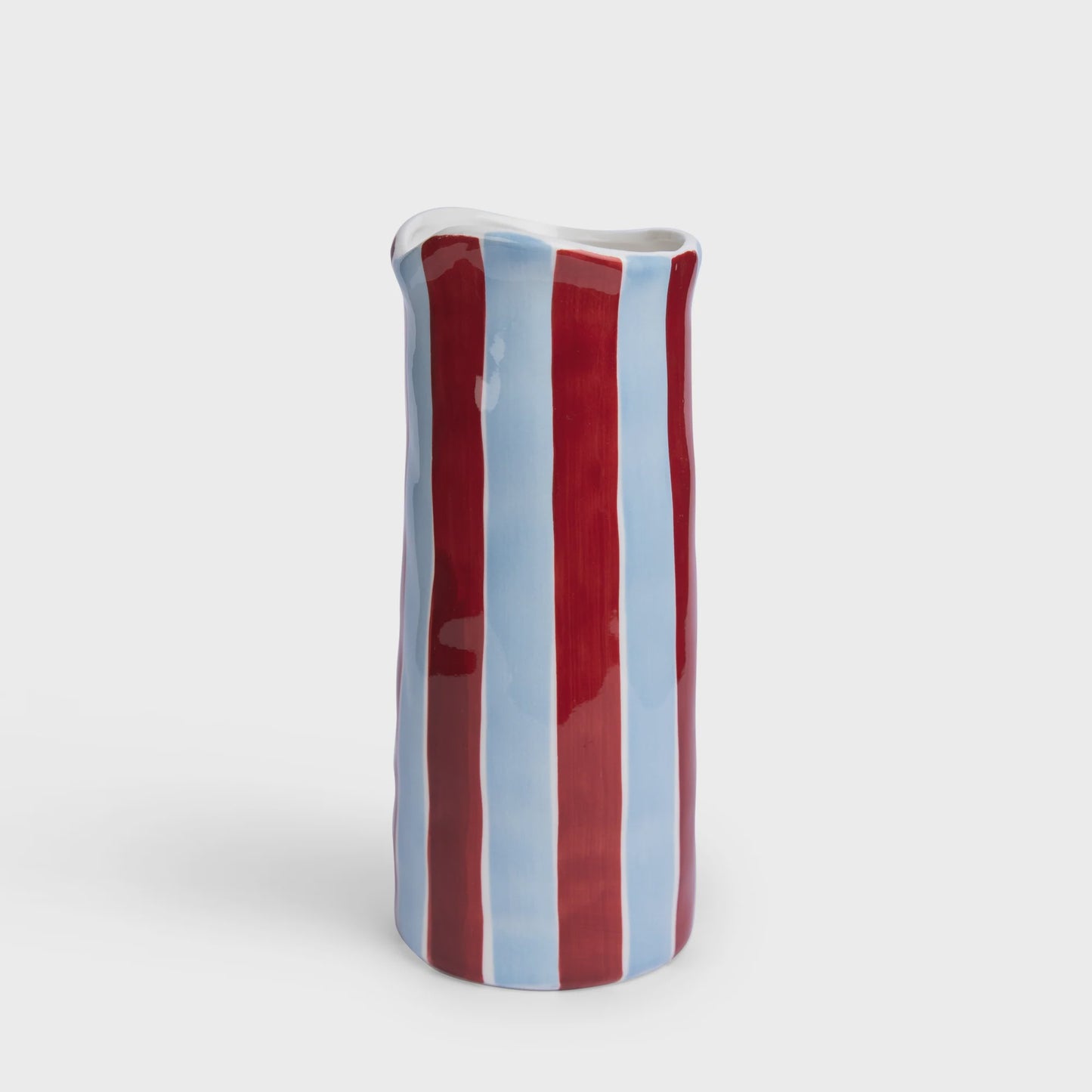 Noss & Co - Medium Vase | Burgundy & Blue Stripe - The Ivy Room Adelaide