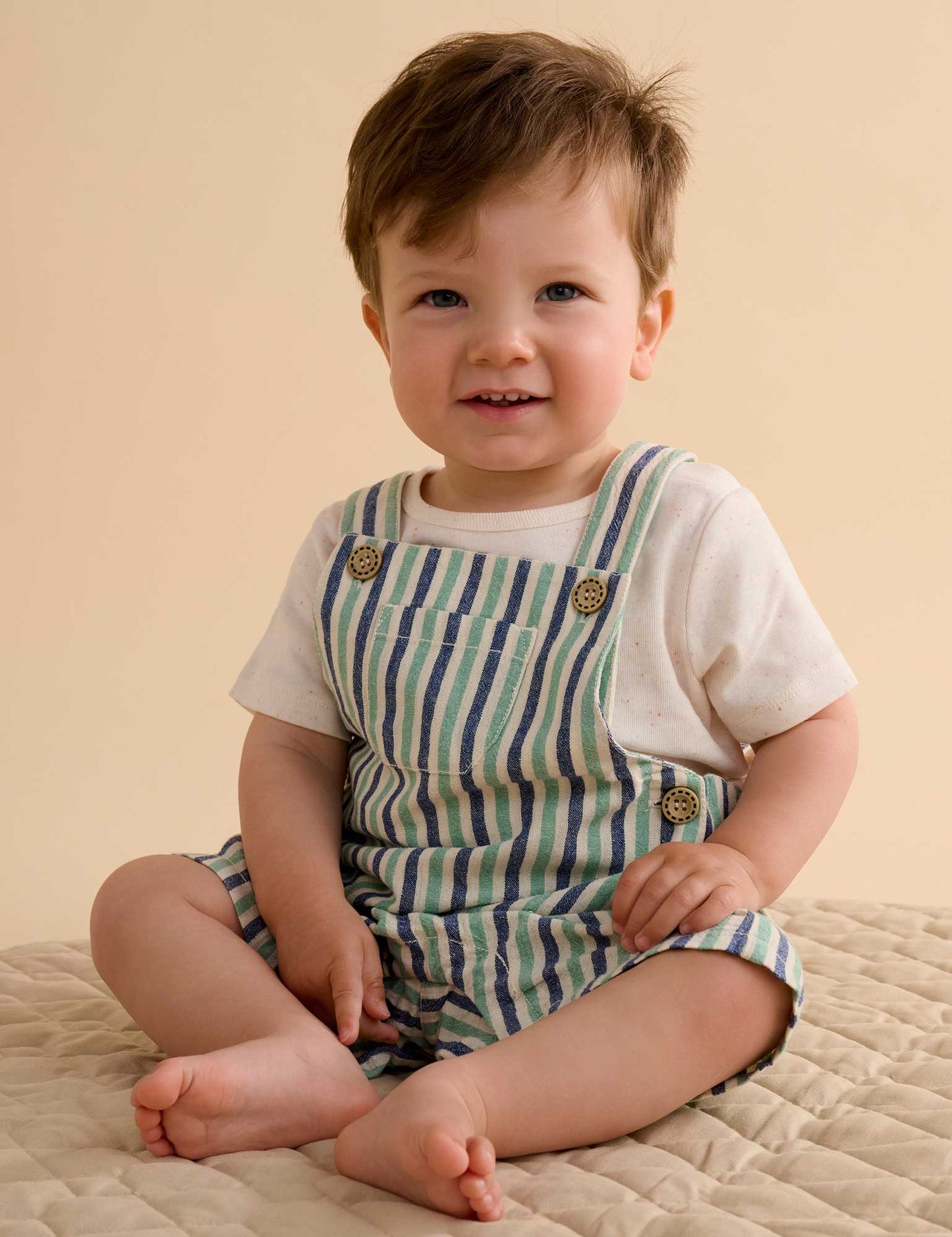 Purebaby - Striped Overalls