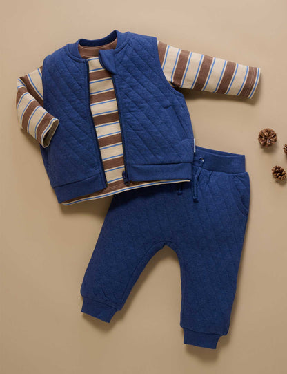 Purebaby - Long Sleeve Stripey Tee / Oatmeal - The Ivy Room Adelaide