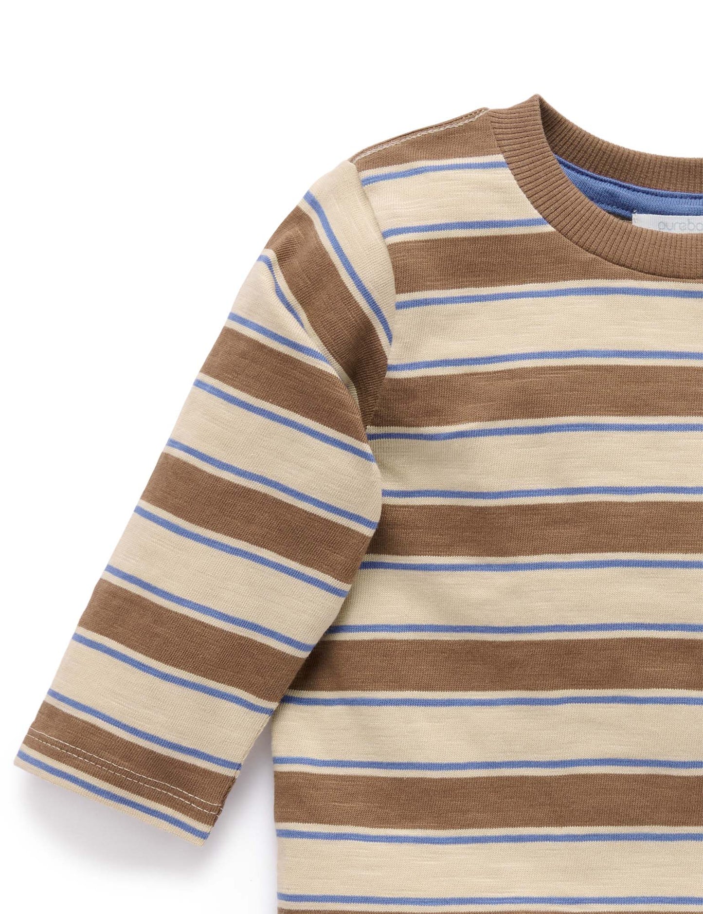 Purebaby - Long Sleeve Stripey Tee / Oatmeal - The Ivy Room Adelaide