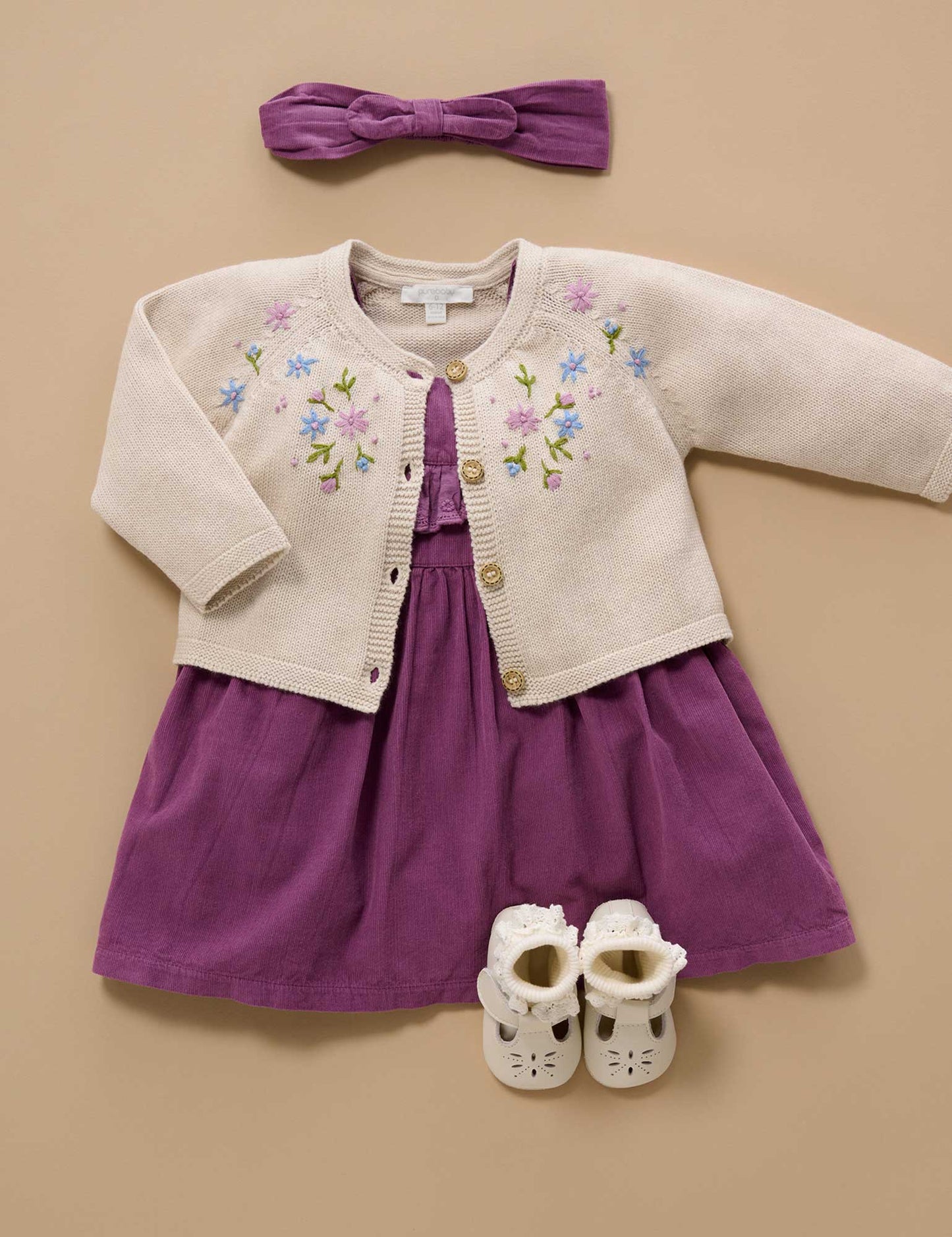 Purebaby - Posie Cardigan Cream