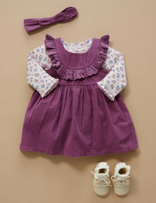 Pure Baby - Purple Corduroy Pinnie