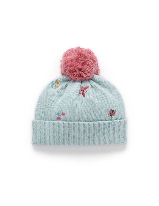 Purebaby - Embroidered Beanie | Ladybird
