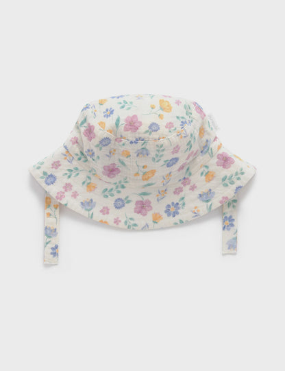 Purebaby - Floral Reversible Bucket Hat