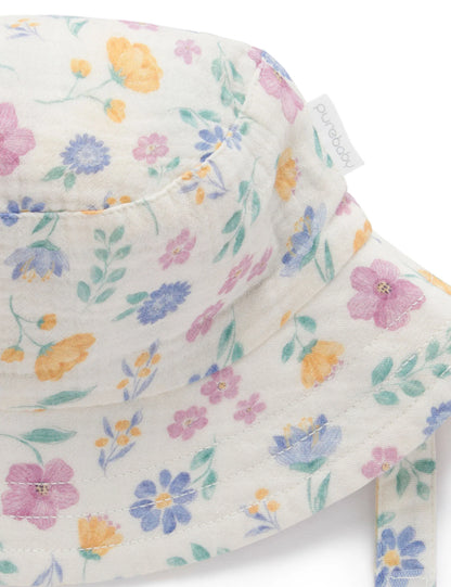 Purebaby - Floral Reversible Bucket Hat