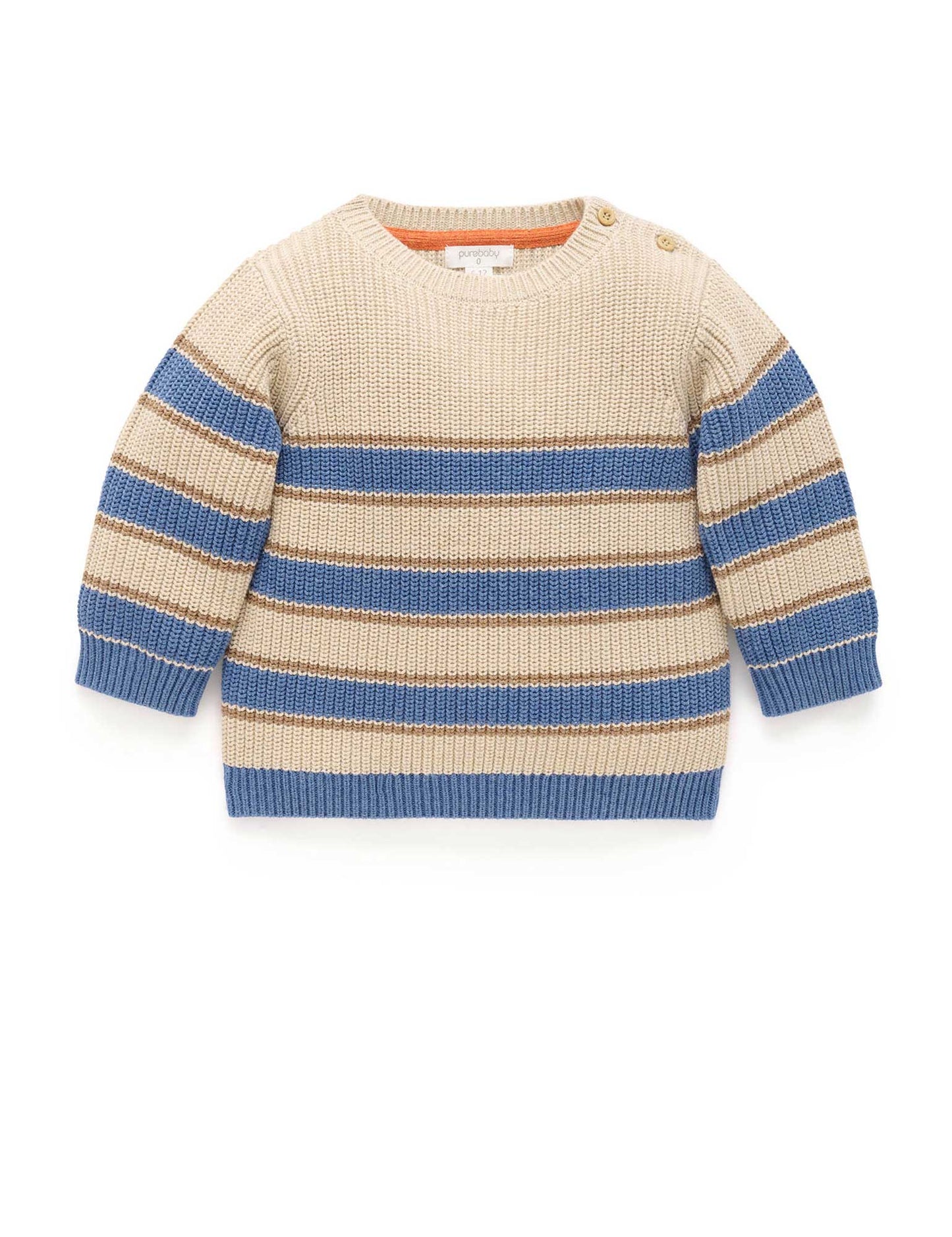 Purebaby - Chunky Rib Striped Jumper