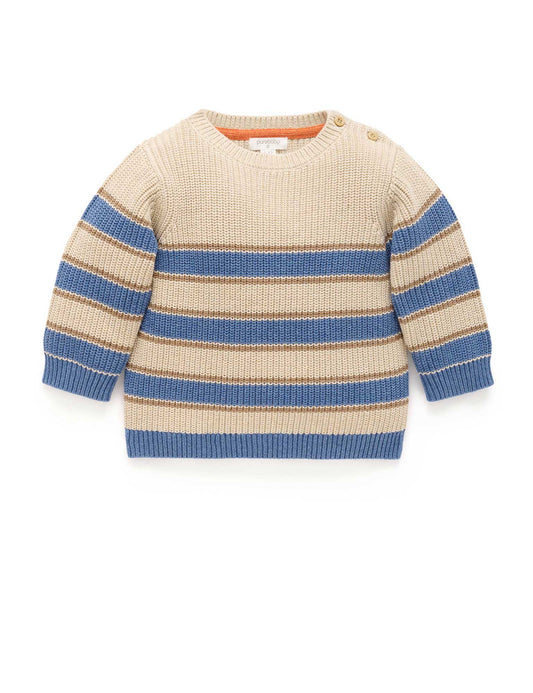 Purebaby - Chunky Rib Striped Jumper