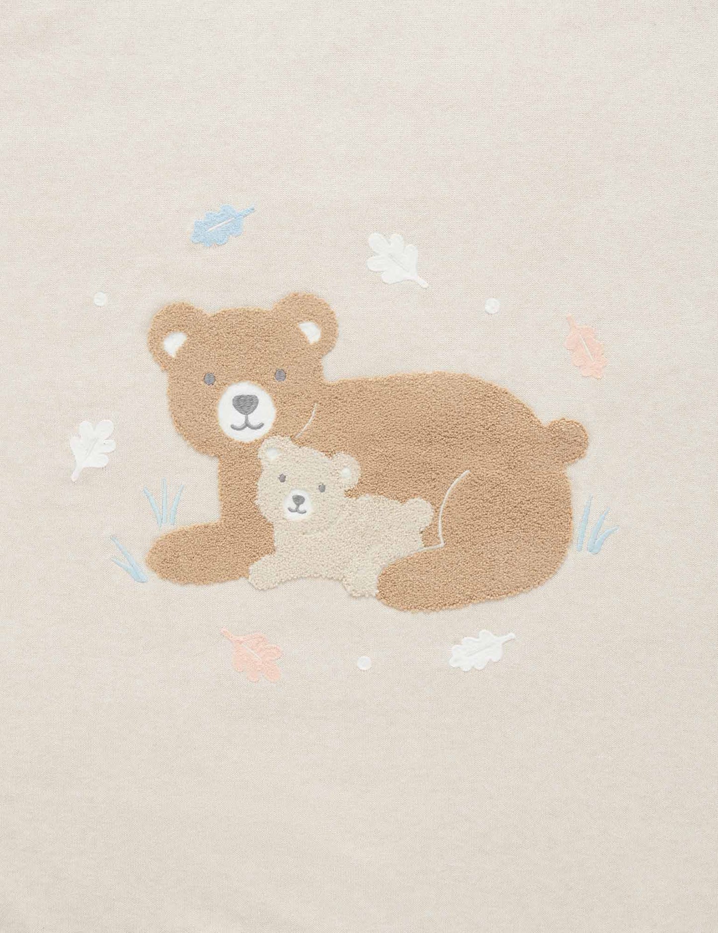 Purebaby - Embroidered Lined Blanket Teddy