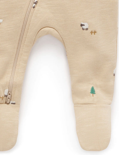 Pure Baby - Farm Friends Embroidered Fleece Growsuit - The Ivy Room Adelaide