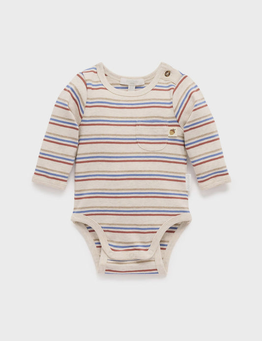 Purebaby - Saphire Stripe Bodysuit