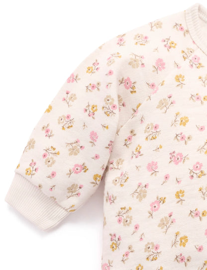 Pure Baby - Fleece Zip Growsuit Floral Fleece - The Ivy Room Adelaide