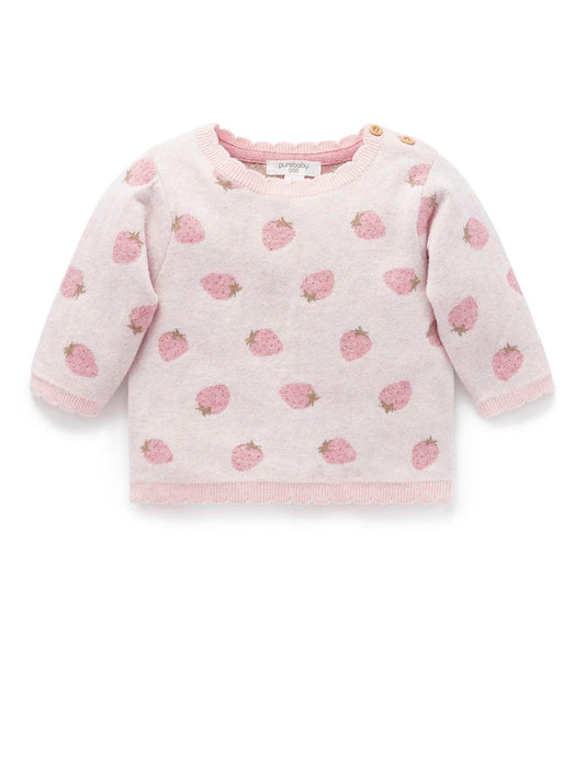 Pure Baby - Strawberry Jacquard Jumper