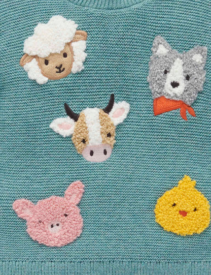 Pure Baby - Green Farm Friends Jumper - The Ivy Room Adelaide