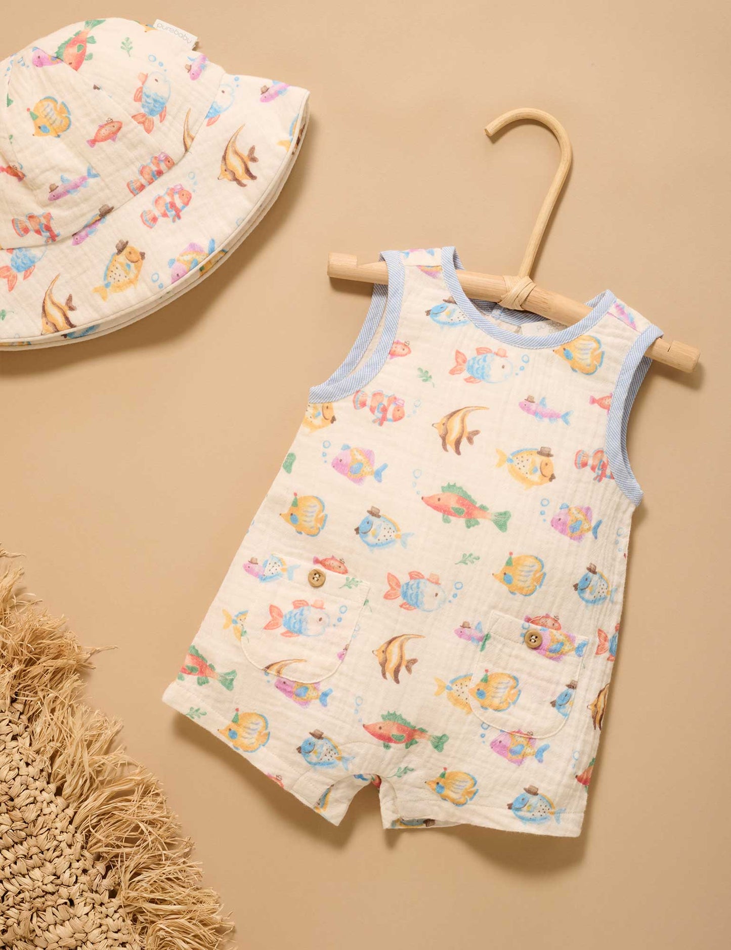 Purebaby - Fancy Fish Romper