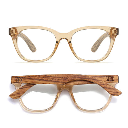 Soek - Lila Grace Champagne Wooden Magnifying Blue Light Reader - The Ivy Room Adelaide