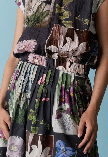 Nancybird - Alma Yoke Skirt / Charcoal Archive Floral