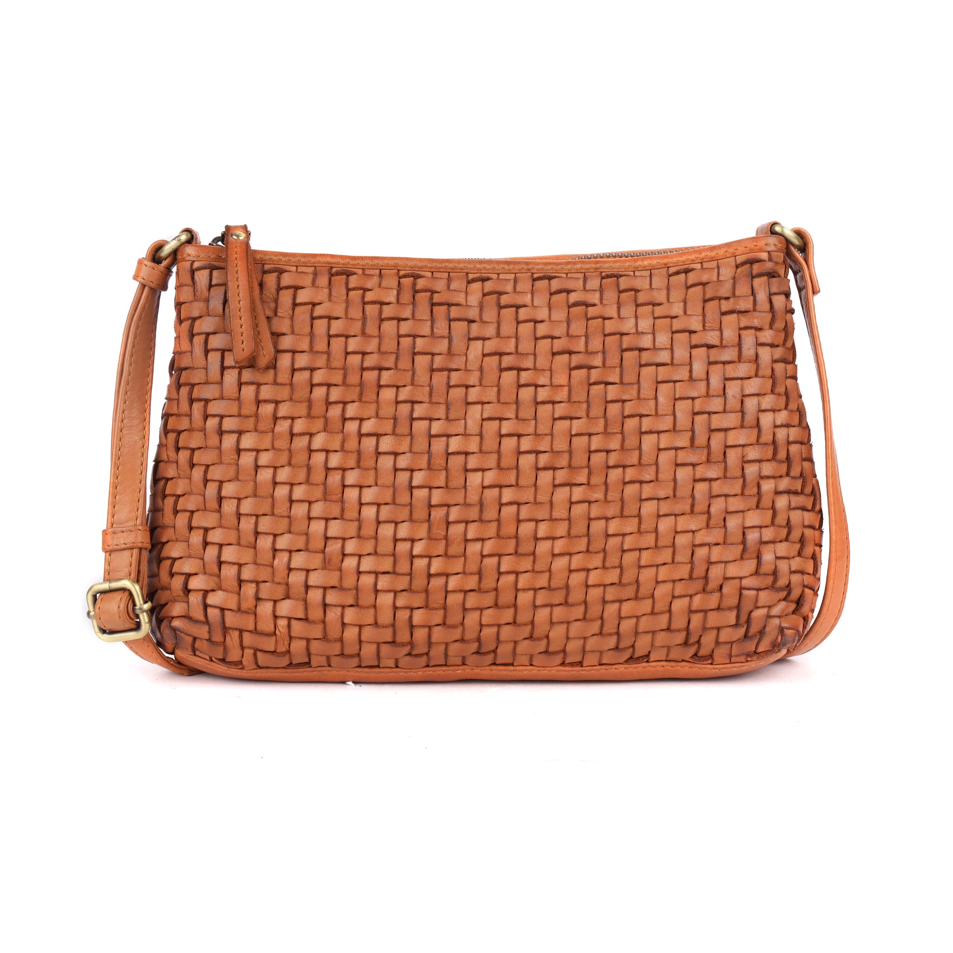 Rugged Hide - Bendigo woven Crossbody Bag Tan - The Ivy Room Adelaide