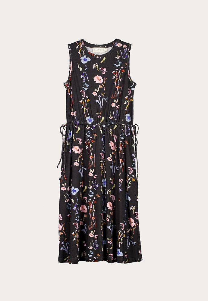 Nancybird - Lidia Tie Dress / Watercolour Charcoal