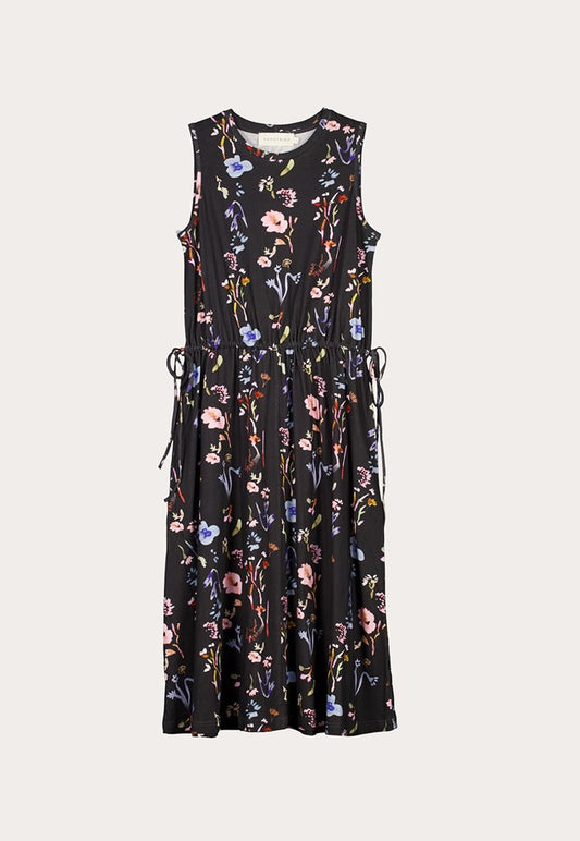 Nancybird - Lidia Tie Dress / Watercolour Charcoal