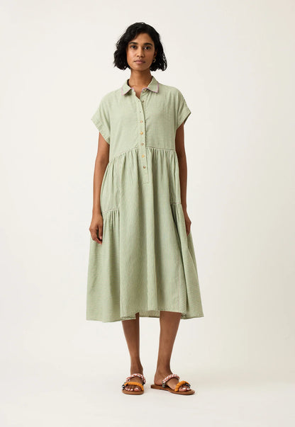 Nancybird - Maja Dress | Green Stripe