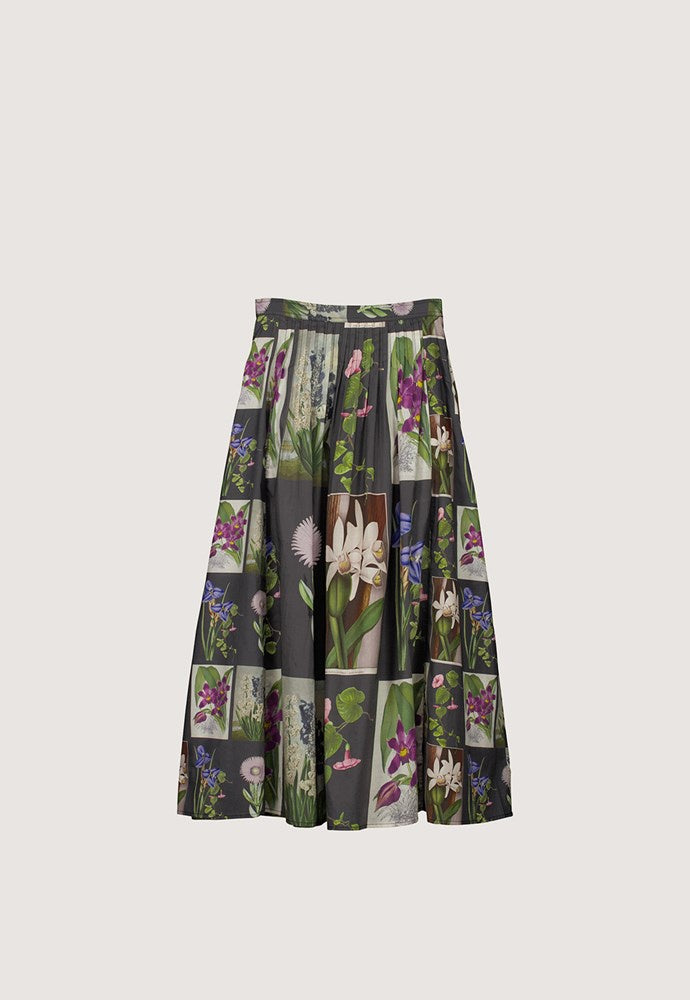 Nancybird - Alma Yoke Skirt / Charcoal Archive Floral