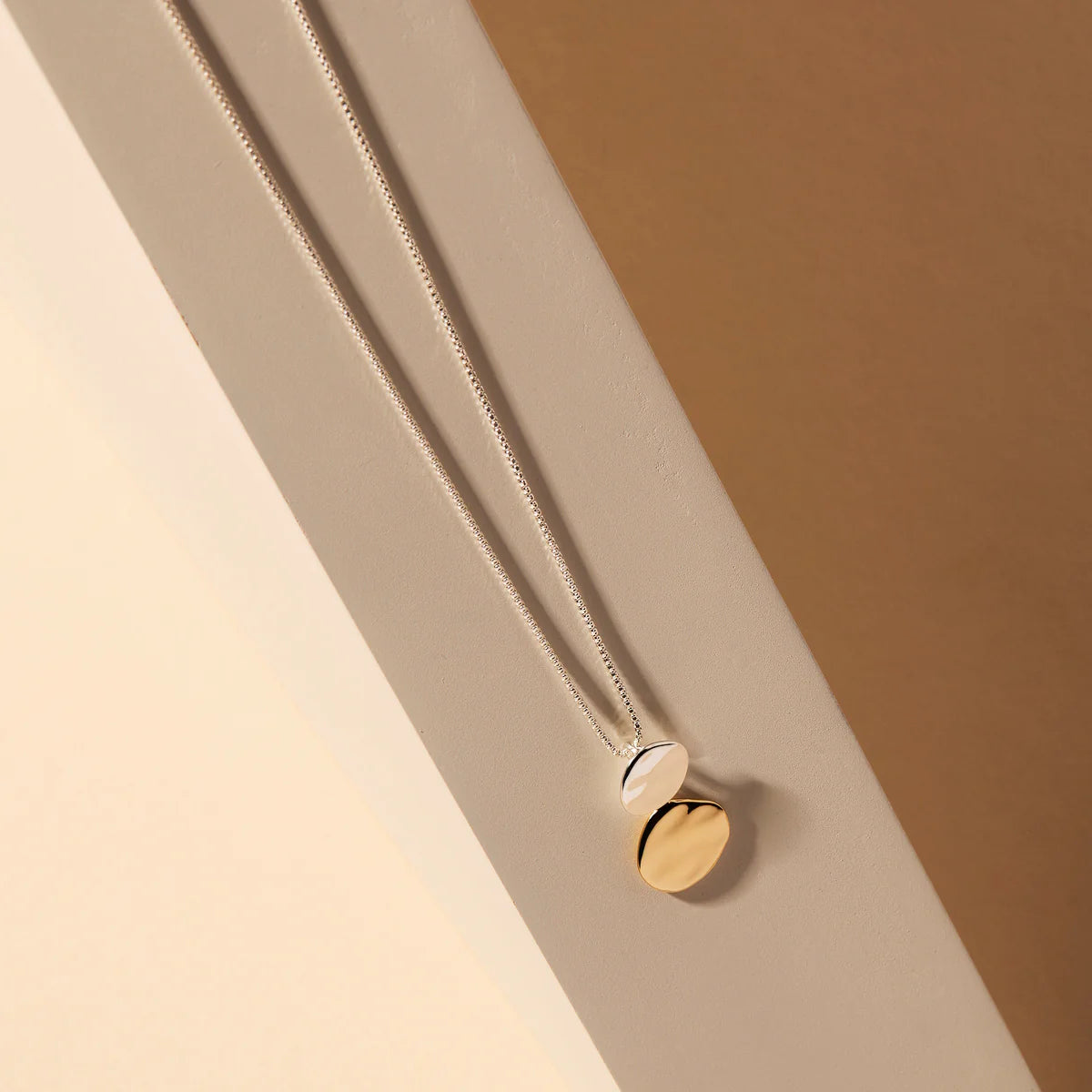 Najo - Shard Two Tone Double Disk Necklace