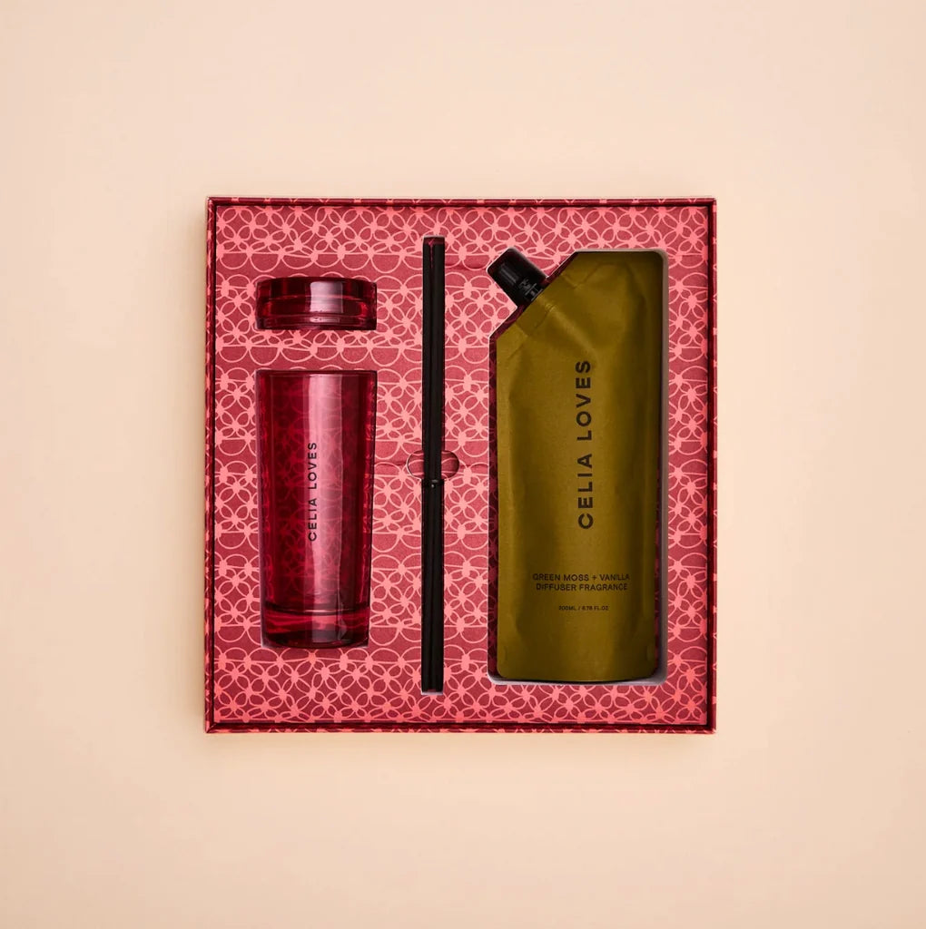 Celia Loves - Diffuser Gift Set / Green Moss & Vanilla