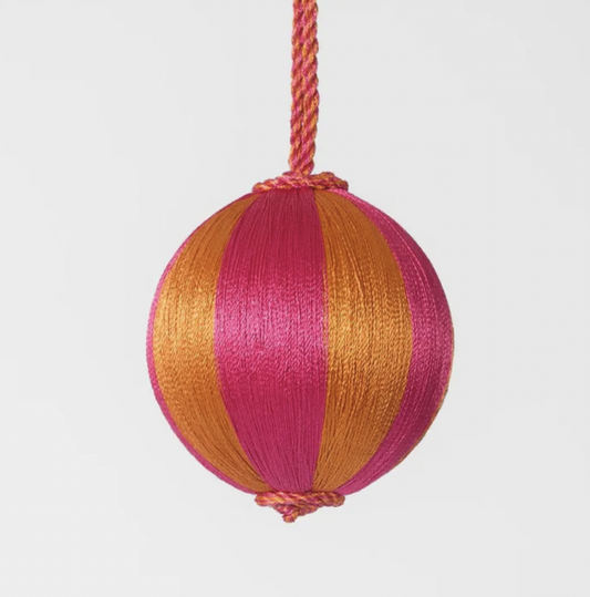 Vixen & Velvet - Christmas Silk Bauble | Small Pink/Orange - The Ivy Room Adelaide