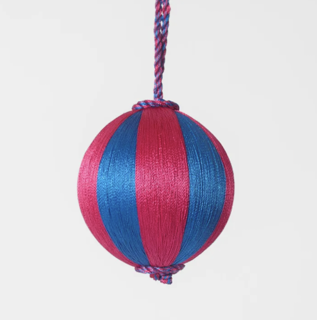 Vixen & Velvet - Christmas Silk Bauble | Small Pink/Blue - The Ivy Room Adelaide