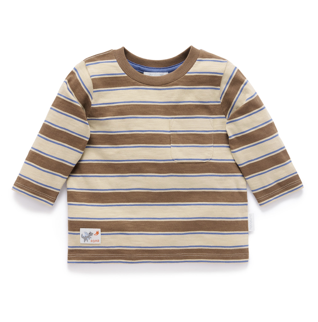 Purebaby - Long Sleeve Stripey Tee / Oatmeal - The Ivy Room Adelaide