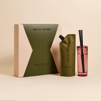 Celia Loves - Diffuser Gift Set / Green Moss & Vanilla