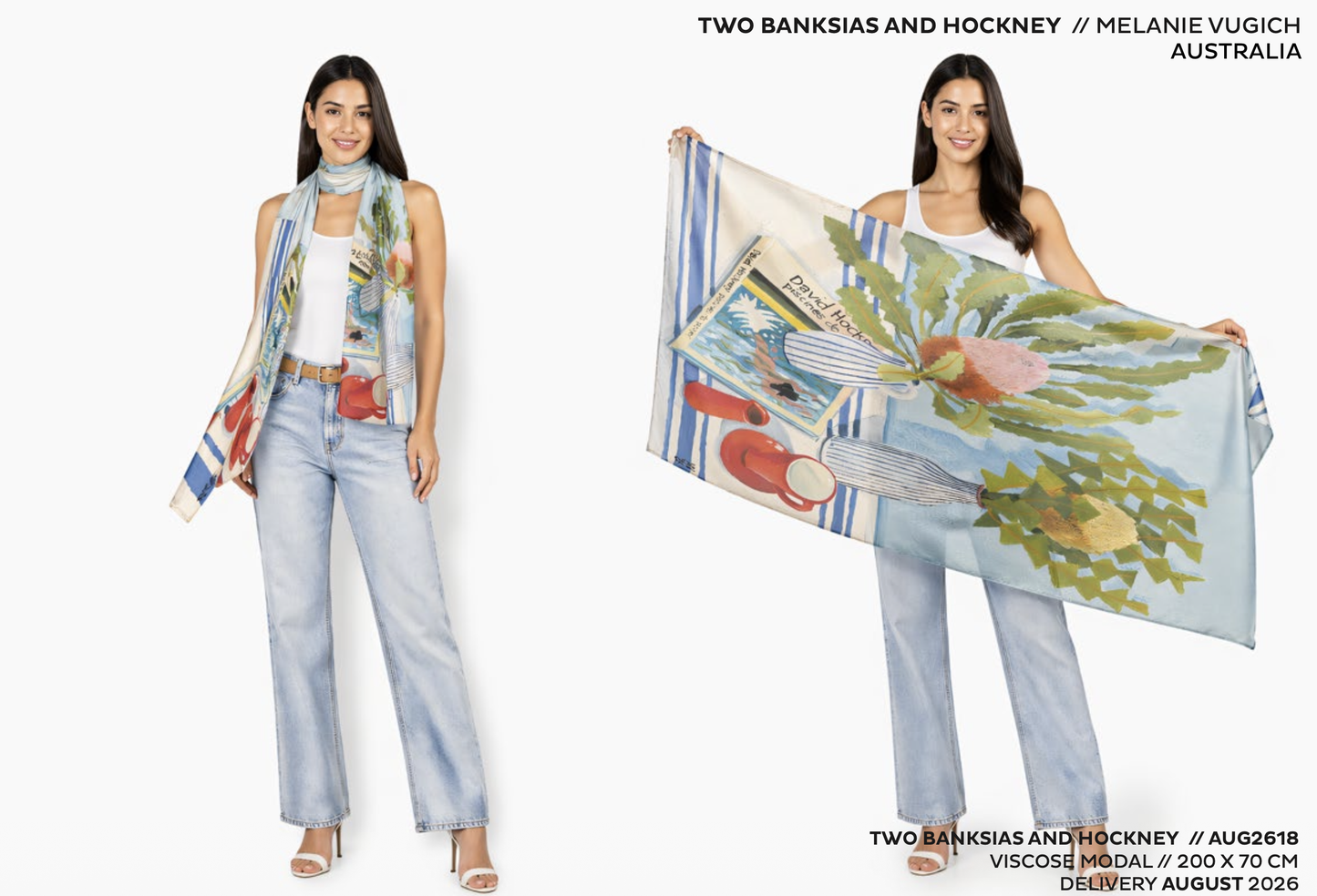 The Artists Label - Viscose Scarf | Two Banksias & Hockney