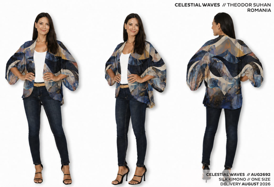 The Artists Label - Silk Kimono | Celestial Waves