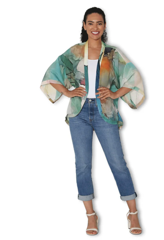 The Artist Label - Silk Kimono Cottage Garden