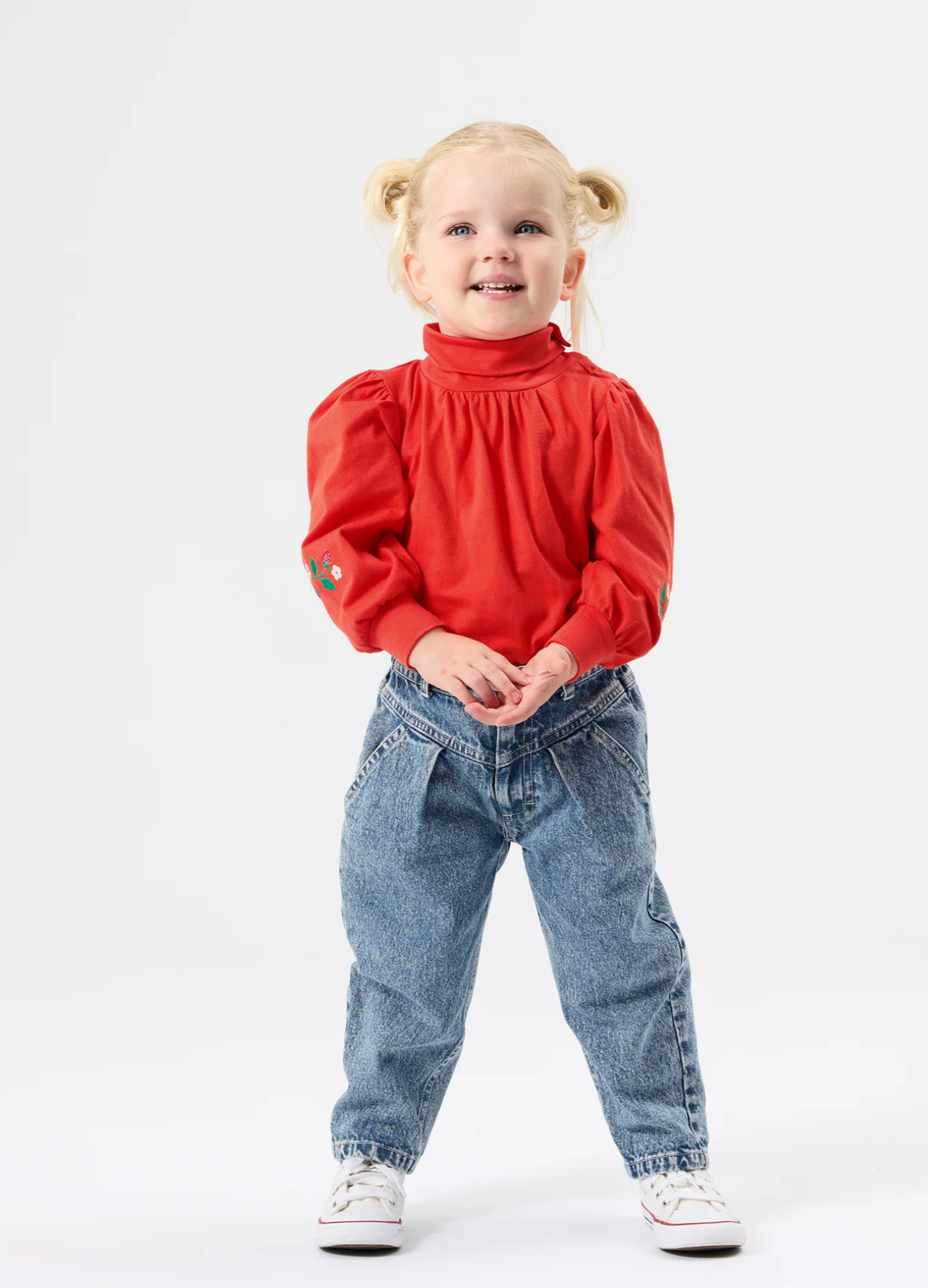 Goldie + Ace - Sofia Strawberry Puff Sleeve Skivvy