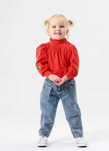 Goldie + Ace - Sofia Strawberry Puff Sleeve Skivvy
