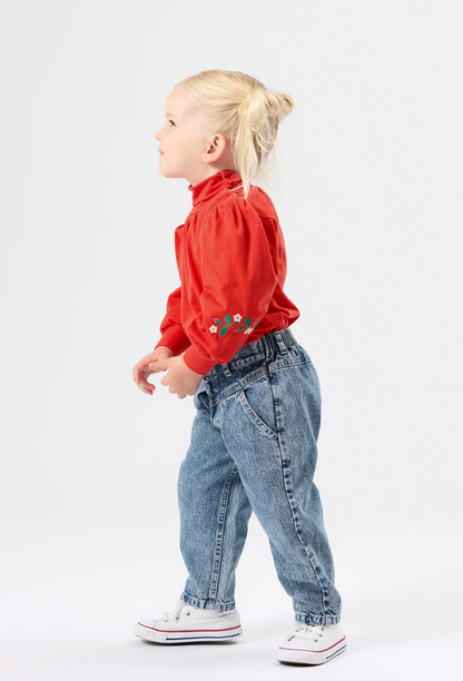 Goldie + Ace - Sofia Strawberry Puff Sleeve Skivvy