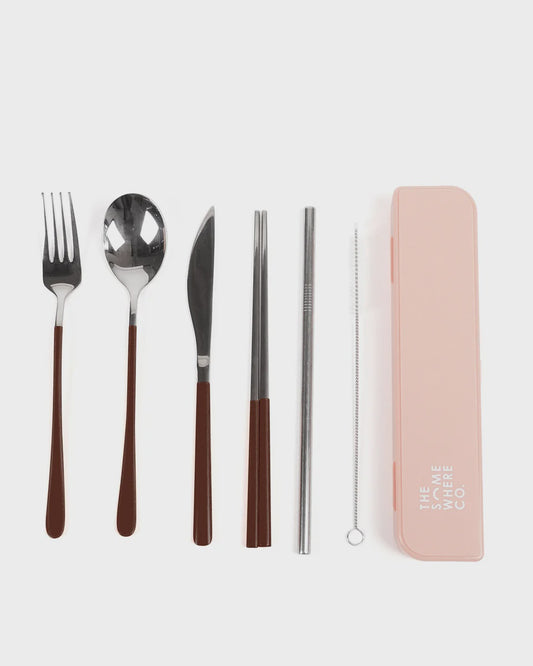 The Somewhere Co - Cutlery Kit | Silver & Chocolate