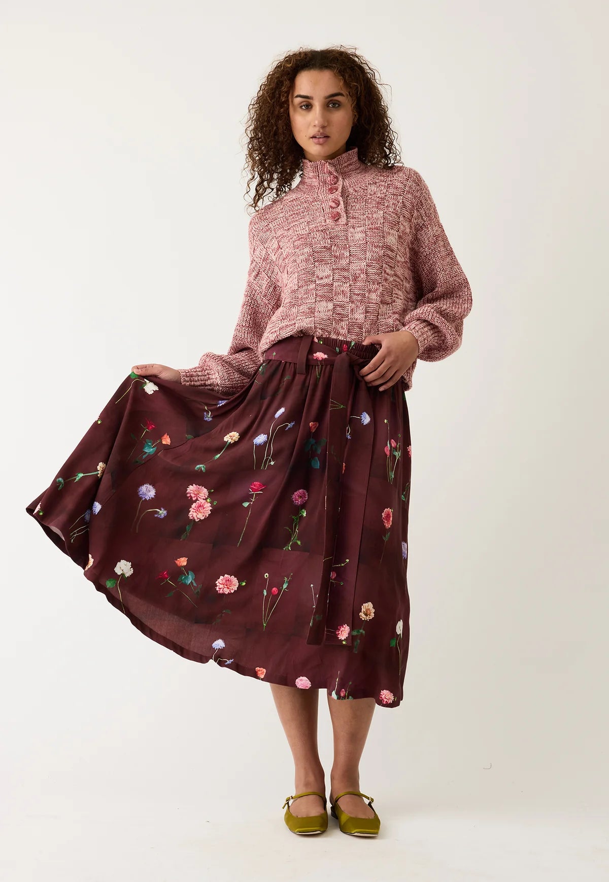 Nancybird - Porcelain Tie Skirt Bloom Tile