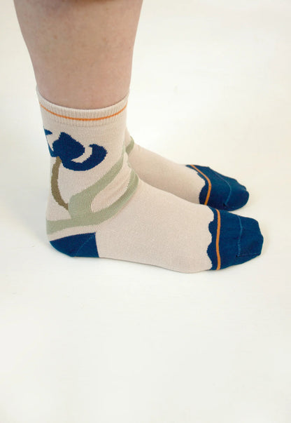 Nancybird - Socks Blue Flower - The Ivy Room Adelaide