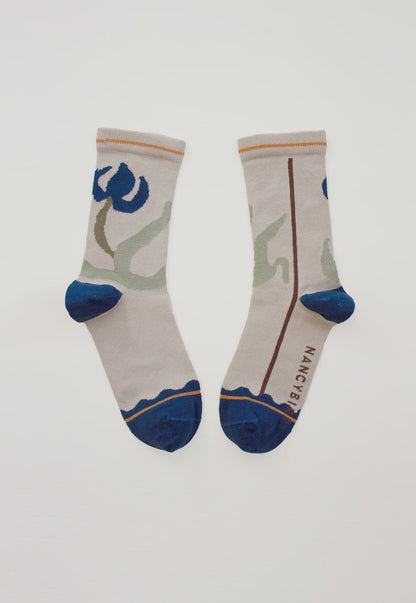 Nancybird - Socks Blue Flower - The Ivy Room Adelaide