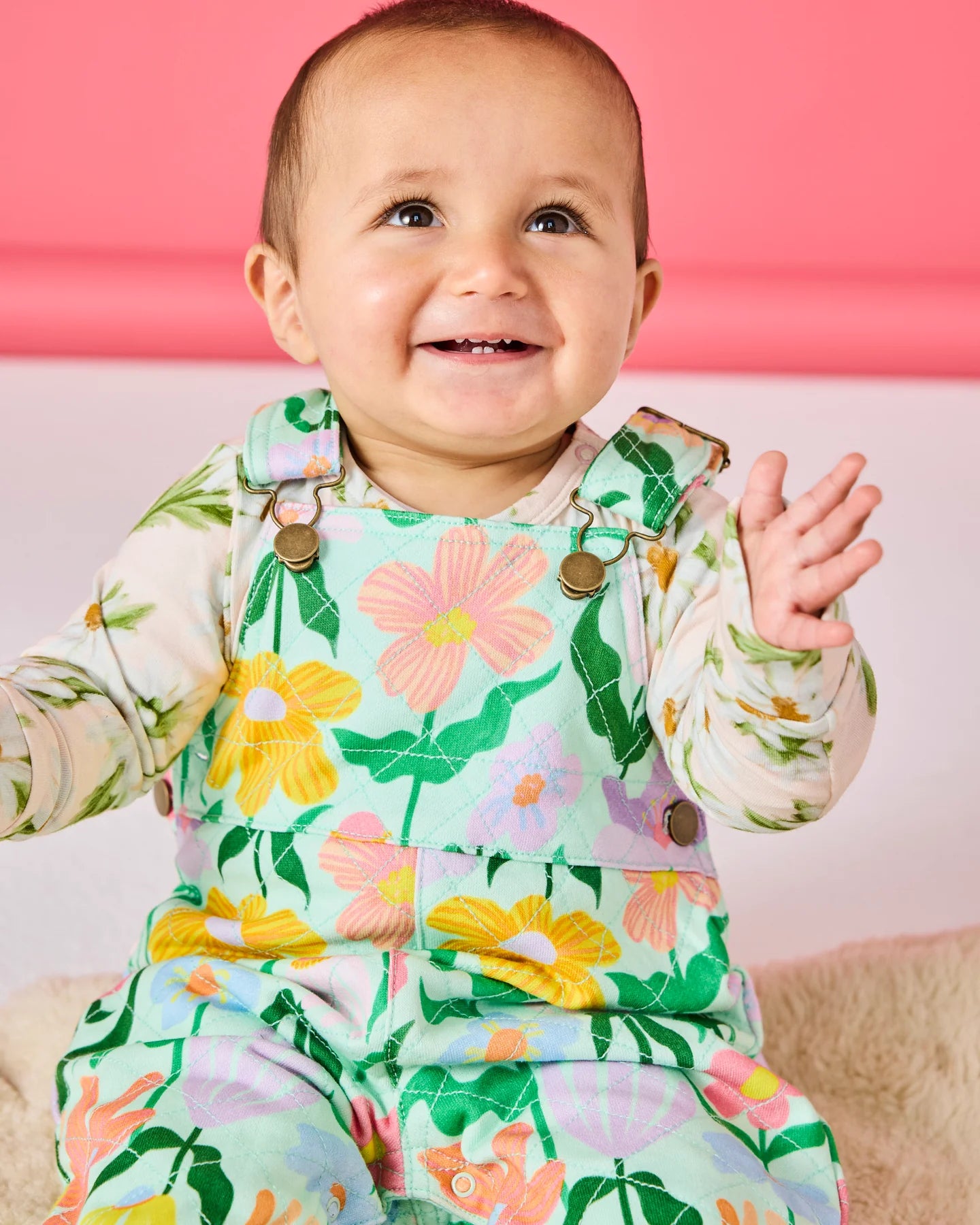 Kip & Co - Popping Flowers Quilted Overalls - The Ivy Room Adelaide