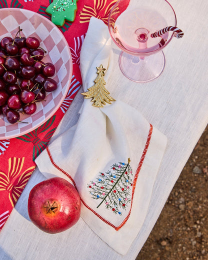 Kip & Co - Oh Christmas Tree Brass Napkin Rings - The Ivy Room Adelaide