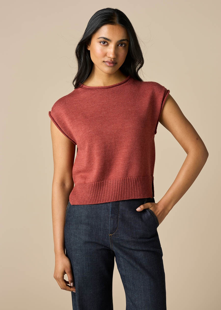 Uimi - Agnes Merino Wool Vest / Papaya