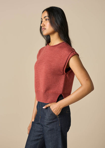 Uimi - Agnes Merino Wool Vest / Papaya