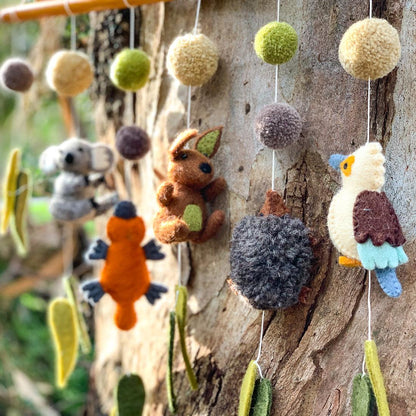 Tara Treasures - Nursery Cot Mobile - Horizontal Aussie Animals - The Ivy Room Adelaide